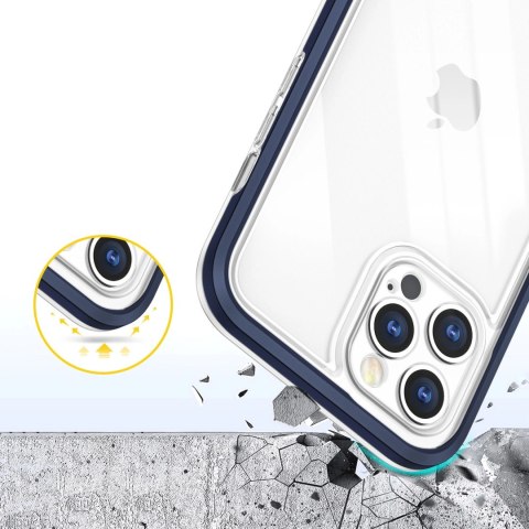 Clear 3in1 etui do iPhone 12 Pro żelowy pokrowiec z ramką niebieski Clear 3in1 etui do iPhone 12 Pro żelowy pokrowiec z ramką niebieski
