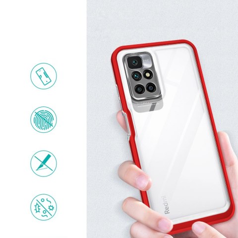 Clear 3in1 etui do Xiaomi Redmi 10 żelowy pokrowiec z ramką czerwony Clear 3in1 etui do Xiaomi Redmi 10 żelowy pokrowiec z ramką czerwony