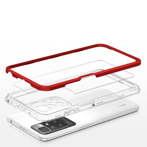 Clear 3in1 etui do Xiaomi Redmi 10 żelowy pokrowiec z ramką czerwony Clear 3in1 etui do Xiaomi Redmi 10 żelowy pokrowiec z ramką czerwony