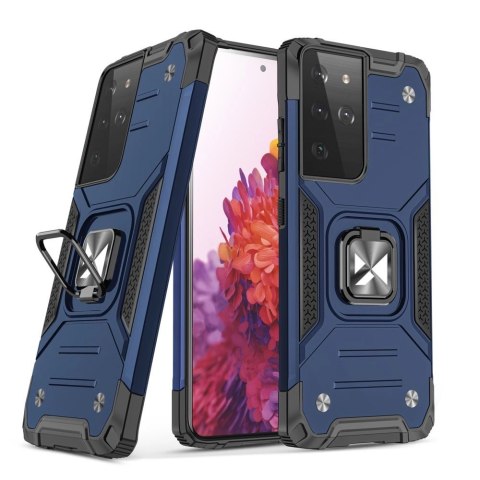 Wozinsky Ring Armor pancerne hybrydowe etui pokrowiec + magnetyczny uchwyt Samsung Galaxy S22 Ultra niebieski Wozinsky Ring Armor pancerne hybrydowe etui pokrowiec + magnetyczny uchwyt Samsung Galaxy S22 Ultra niebieski