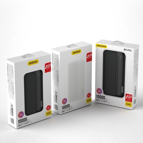 Dudao K4S powerbank 2x USB Typ A 10000mAh 5V/2A biały Dudao K4S powerbank 2x USB Typ A 10000mAh 5V/2A biały