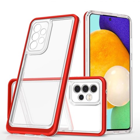 Clear 3in1 etui do Samsung Galaxy A73 żelowy pokrowiec z ramką czerwony Clear 3in1 etui do Samsung Galaxy A73 żelowy pokrowiec z ramką czerwony