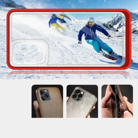 Clear 3in1 etui do Samsung Galaxy A73 żelowy pokrowiec z ramką czerwony Clear 3in1 etui do Samsung Galaxy A73 żelowy pokrowiec z ramką czerwony