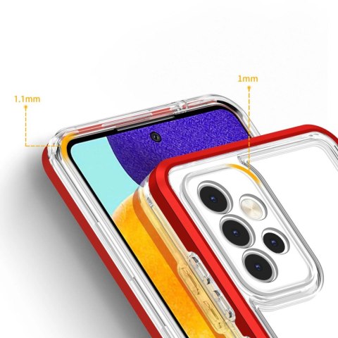 Clear 3in1 etui do Samsung Galaxy A73 żelowy pokrowiec z ramką czerwony Clear 3in1 etui do Samsung Galaxy A73 żelowy pokrowiec z ramką czerwony