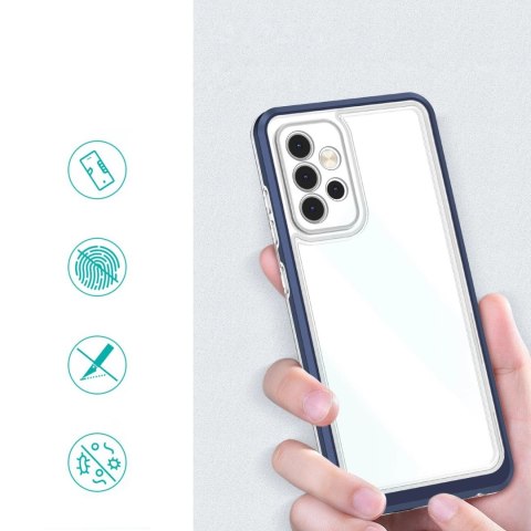 Clear 3in1 etui do Samsung Galaxy A73 żelowy pokrowiec z ramką niebieski Clear 3in1 etui do Samsung Galaxy A73 żelowy pokrowiec z ramką niebieski