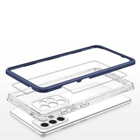 Clear 3in1 etui do Samsung Galaxy A73 żelowy pokrowiec z ramką niebieski Clear 3in1 etui do Samsung Galaxy A73 żelowy pokrowiec z ramką niebieski