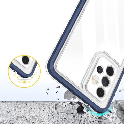 Clear 3in1 etui do Samsung Galaxy A73 żelowy pokrowiec z ramką niebieski Clear 3in1 etui do Samsung Galaxy A73 żelowy pokrowiec z ramką niebieski
