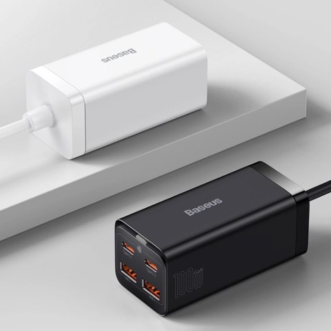 Baseus GaN3 Pro szybka uniwersalna ładowarka sieciowa GaN 2 x USB Typ C / 2x USB 100W PD3.0, QC4.0+, AFC czarny (CCGP000101) Baseus GaN3 Pro szybka uniwersalna ładowarka sieciowa GaN 2 x USB Typ C / 2x USB 100W PD3.0, QC4.0+, AFC czarny (CCGP000101)