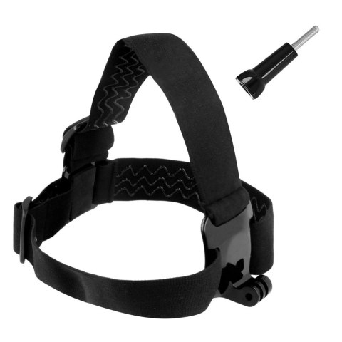 Opaska na głowę do kamer sportowych GoPro, DJI Osmo Action, EKEN, SJCam, Insta360 + długa śruba montażowa czarny Opaska na głowę do kamer sportowych GoPro, DJI Osmo Action, EKEN, SJCam, Insta360 + długa śruba montażowa czarny