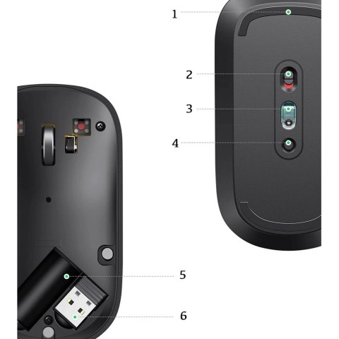 Ugreen poręczna myszka bezprzewodowa USB czarny (MU001)