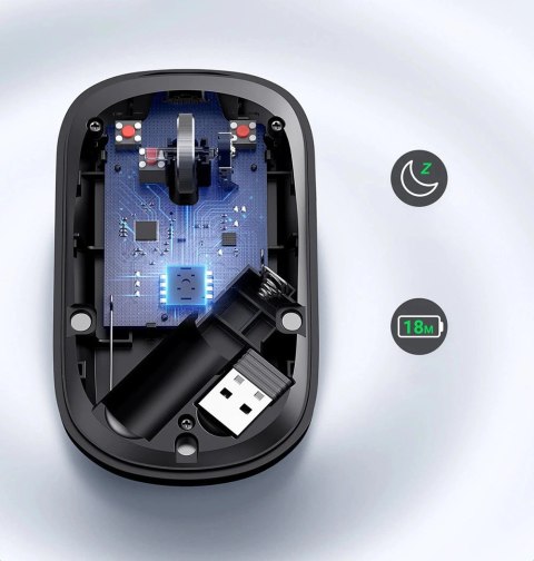 Ugreen poręczna myszka bezprzewodowa USB czarny (MU001)