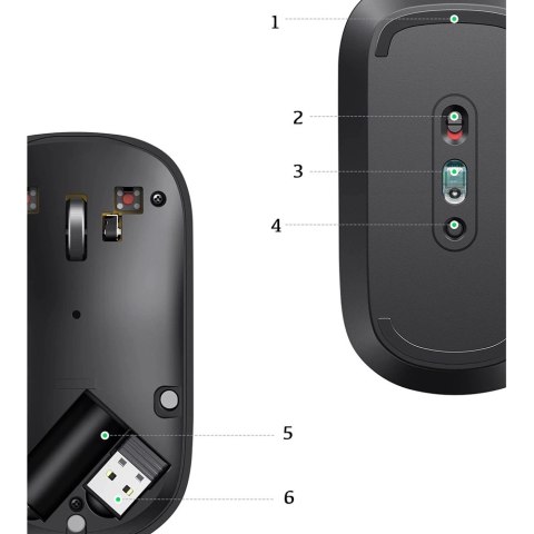 Ugreen poręczna myszka bezprzewodowa USB szary (MU001)