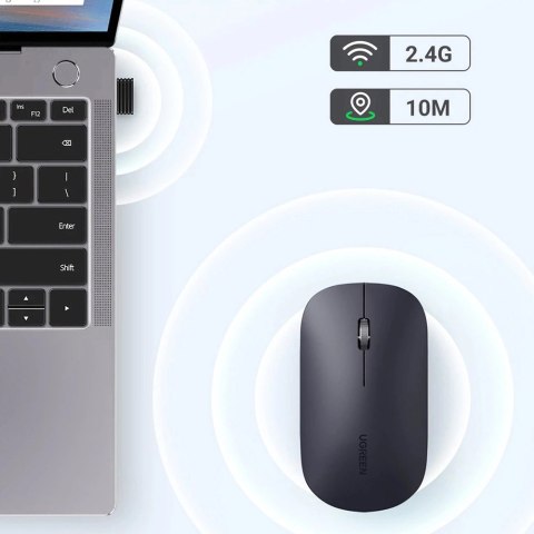 Ugreen poręczna myszka bezprzewodowa USB szary (MU001)