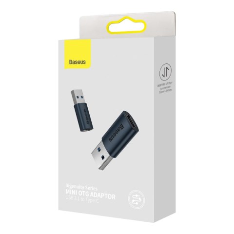 Baseus Ingenuity Series Mini przejściówka adapter USB 3.1 OTG do USB Typ C niebieski (ZJJQ000103) Baseus Ingenuity Series Mini przejściówka adapter USB 3.1 OTG do USB Typ C niebieski (ZJJQ000103)