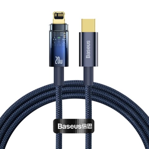 Kabel Baseus CATS000003 Lightning - USB-C 20W 480Mb/s 1m - niebieski Kabel Baseus CATS000003 Lightning - USB-C 20W 480Mb/s 1m - niebieski