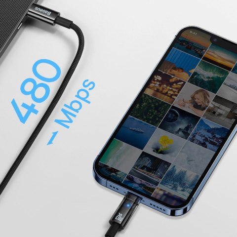Kabel Baseus CATS000003 Lightning - USB-C 20W 480Mb/s 1m - niebieski Kabel Baseus CATS000003 Lightning - USB-C 20W 480Mb/s 1m - niebieski