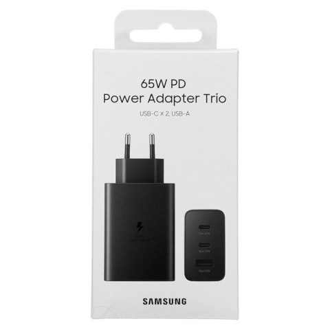 Samsung ładowarka sieciowa 2x USB Typ C / USB PPS, Power Delivery PD 65W, QC 3.0, AFC, FCP czarny (EP-T6530NBEGEU) Samsung ładowarka sieciowa 2x USB Typ C / USB PPS, Power Delivery PD 65W, QC 3.0, AFC, FCP czarny (EP-T6530NBEGEU)