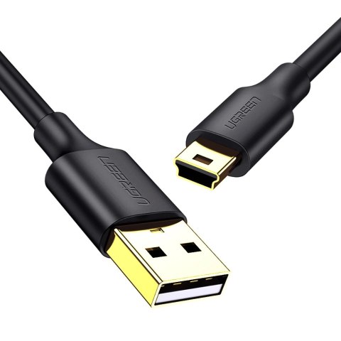 Ugreen 5-pinowy pozłacany kabel USB - mini USB 0,5m czarny (US132)
