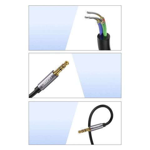 Ugreen kabel adapter przedłużacz AUX mini jack 3,5 mm 1,5m niebieski (AV118)