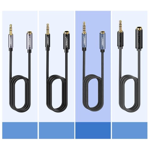 Ugreen kabel adapter przedłużacz AUX mini jack 3,5 mm 2m niebieski (AV118)