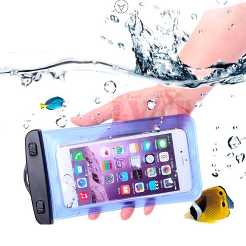 Wodoodporne etui z opaską do telefonu armband PVC - niebieskie Wodoodporne etui z opaską do telefonu armband PVC - niebieskie