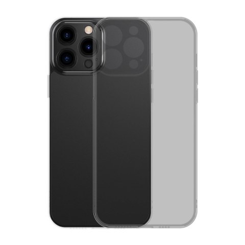 Baseus Frosted Glass Case etui pokrowiec do iPhone 13 Pro sztywna obudowa z żelową ramką czarny (ARWS001001) Baseus Frosted Glass Case etui pokrowiec do iPhone 13 Pro sztywna obudowa z żelową ramką czarny (ARWS001001)