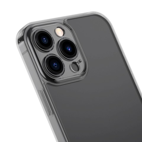 Baseus Frosted Glass Case etui pokrowiec do iPhone 13 Pro sztywna obudowa z żelową ramką czarny (ARWS001001) Baseus Frosted Glass Case etui pokrowiec do iPhone 13 Pro sztywna obudowa z żelową ramką czarny (ARWS001001)