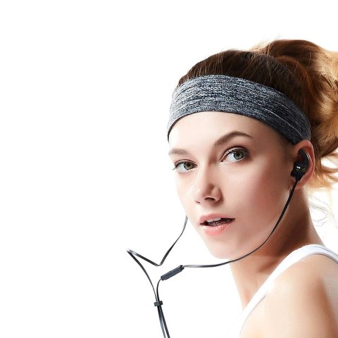 Elastyczna materiałowa opaska na głowę do biegania fitness pomarańczowa