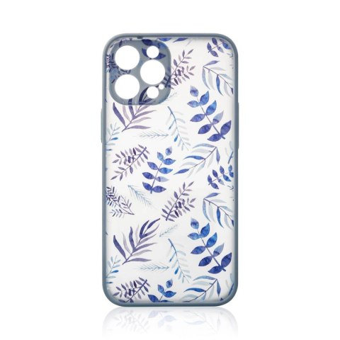 Design Case etui do iPhone 12 Pro Max pokrowiec w kwiaty ciemnoniebieski Design Case etui do iPhone 12 Pro Max pokrowiec w kwiaty ciemnoniebieski