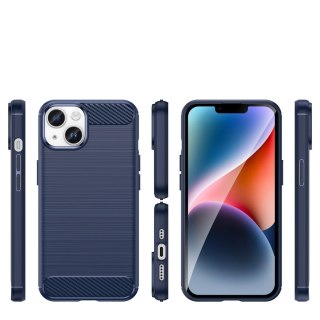 Carbon Case etui iPhone 14 Plus elastyczny żelowy pokrowiec na tył plecki niebieski