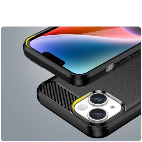 Carbon Case etui iPhone 14 elastyczny żelowy pokrowiec na tył plecki czarny