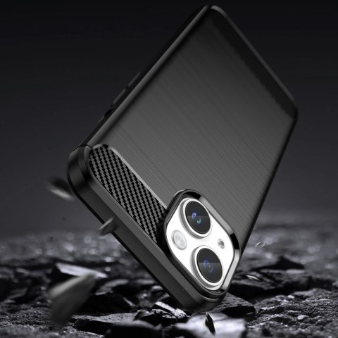 Carbon Case etui iPhone 14 elastyczny żelowy pokrowiec na tył plecki czarny