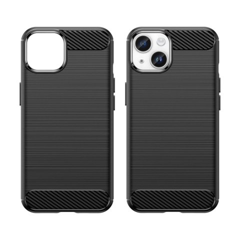 Carbon Case etui iPhone 14 elastyczny żelowy pokrowiec na tył plecki czarny