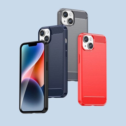 Carbon Case etui iPhone 14 elastyczny żelowy pokrowiec na tył plecki czarny
