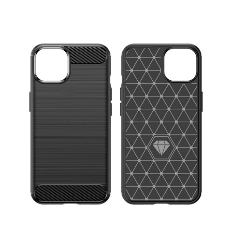 Carbon Case etui iPhone 14 elastyczny żelowy pokrowiec na tył plecki czarny