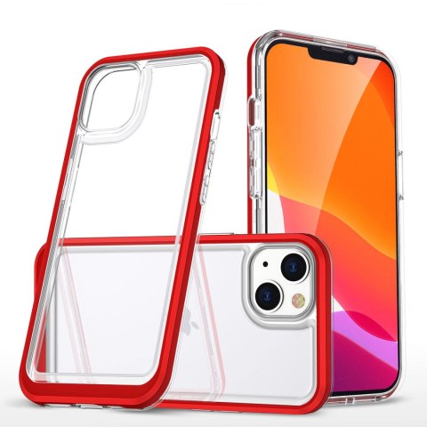 Clear 3in1 etui iPhone 14 Plus silikonowy pokrowiec z ramką czerwone Clear 3in1 etui iPhone 14 Plus silikonowy pokrowiec z ramką czerwone