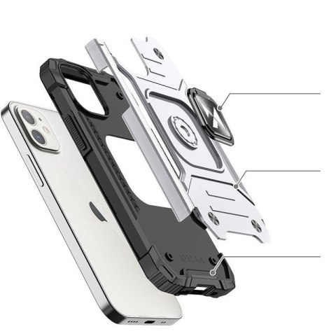 Wozinsky Ring Armor etui iPhone 14 pancerny pokrowiec uchwyt magnetyczny ring srebrne Wozinsky Ring Armor etui iPhone 14 pancerny pokrowiec uchwyt magnetyczny ring srebrne