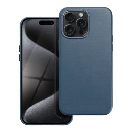 Futerał LEATHER MAG COVER kompatybilny z MagSafe do IPHONE 15 Pro Max niebieski