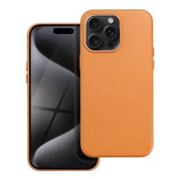 Futerał LEATHER MAG COVER kompatybilny z MagSafe do IPHONE 15 Pro Max pomarańczowy