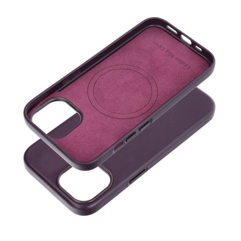 Futerał LEATHER MAG COVER kompatybilny z MagSafe do IPHONE 15 ciemny fioletowy Futerał LEATHER MAG COVER kompatybilny z MagSafe do IPHONE 15 ciemny fioletowy