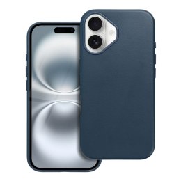 Futerał LEATHER MAG COVER kompatybilny z MagSafe do IPHONE 16 niebieski