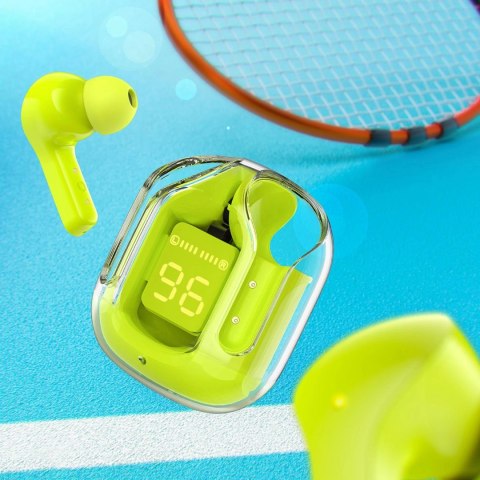 Acefast T6 dokanałowe słuchawki bezprzewodowe TWS Bluetooth - zielone