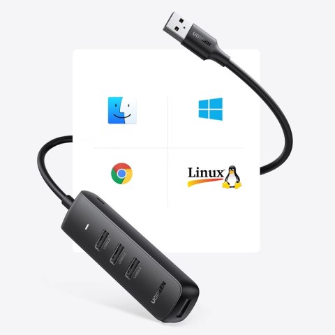 Ugreen rozdzielacz HUB USB Typ A - 4x USB 3.2 Gen 1 czarny (CM416 80657) Ugreen rozdzielacz HUB USB Typ A - 4x USB 3.2 Gen 1 czarny (CM416 80657)