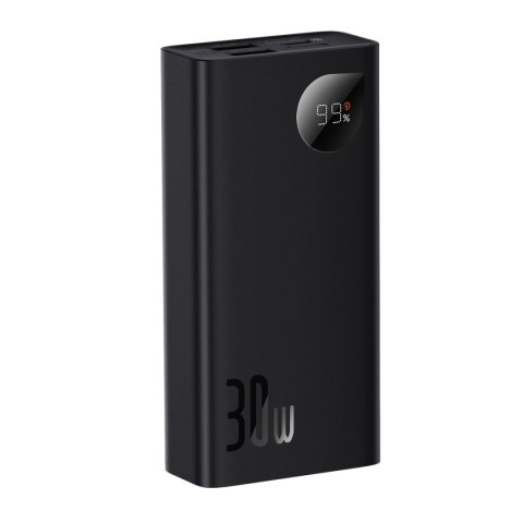 Baseus Adaman2 powerbank z wyświetlaczem cyfrowym 10000mAh 30W 2 x USB / 1x USB Typ C Overseas Edition PD QC SCP czarny (PPAD040