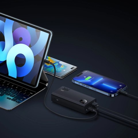 Baseus Adaman2 powerbank z wyświetlaczem cyfrowym 10000mAh 30W 2 x USB / 1x USB Typ C Overseas Edition PD QC SCP czarny (PPAD040