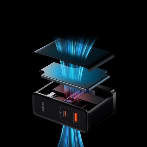 Baseus GaN5 Pro szybka uniwersalna ładowarka sieciowa GaN USB Typ C / USB 100W PD3.0, QC4.0+, AFC czarny (CCGP090201) Baseus GaN5 Pro szybka uniwersalna ładowarka sieciowa GaN USB Typ C / USB 100W PD3.0, QC4.0+, AFC czarny (CCGP090201)