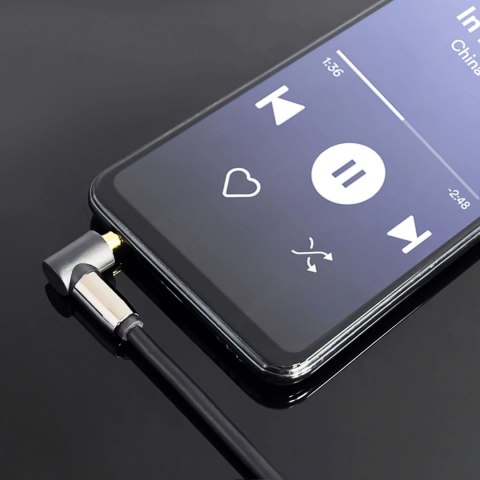 Wozinsky kabel AUX kątowy (męski-męski) kabel mini jack 2 m czarny Wozinsky kabel AUX kątowy (męski-męski) kabel mini jack 2 m czarny