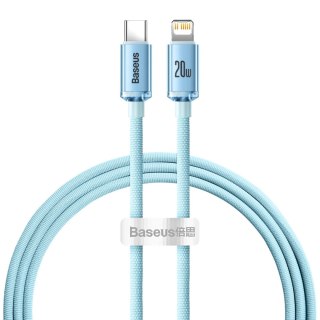 Kabel Baseus CAJY001303 Lightning - USB-C PD 20W 480Mb/s 1,2m - niebieski