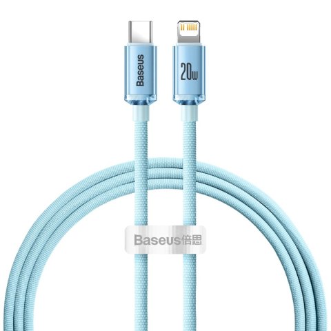 Kabel Baseus CAJY001303 Lightning - USB-C PD 20W 480Mb/s 1,2m - niebieski Kabel Baseus CAJY001303 Lightning - USB-C PD 20W 480Mb/s 1,2m - niebieski