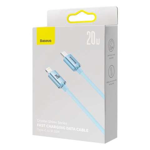 Kabel Baseus CAJY001303 Lightning - USB-C PD 20W 480Mb/s 1,2m - niebieski Kabel Baseus CAJY001303 Lightning - USB-C PD 20W 480Mb/s 1,2m - niebieski